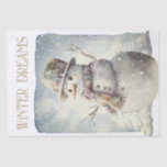 Papel De Seda Snowman Watercolor Winter Christmas<br><div class="desc">Snowman Watercolor Winter Christmas</div>