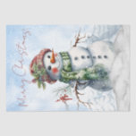 Papel De Seda Snowman Watercolor Winter Christmas<br><div class="desc">Snowman Watercolor Winter Christmas</div>