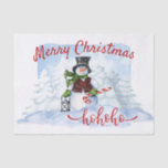 Papel De Seda Snowman Watercolor Winter Christmas<br><div class="desc">Snowman Watercolor Winter Christmas</div>