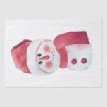 Papel De Seda Snowman Watercolor Winter Christmas<br><div class="desc">Snowman Watercolor Winter Christmas</div>