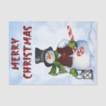 Papel De Seda Snowman Watercolor Winter Christmas<br><div class="desc">Snowman Watercolor Winter Christmas</div>