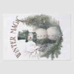 Papel De Seda Snowman Watercolor Winter Christmas<br><div class="desc">Snowman Watercolor Winter Christmas</div>