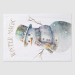 Papel De Seda Snowman Watercolor Winter Christmas<br><div class="desc">Snowman Watercolor Winter Christmas</div>