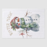 Papel De Seda Snowman Watercolor Winter Christmas<br><div class="desc">Snowman Watercolor Winter Christmas</div>