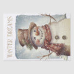 Papel De Seda Snowman Watercolor Winter Christmas<br><div class="desc">Snowman Watercolor Winter Christmas</div>