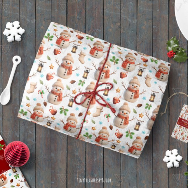 Papel De Seda Snowman Winter Holiday - Merry Christmas (Criador carregado)