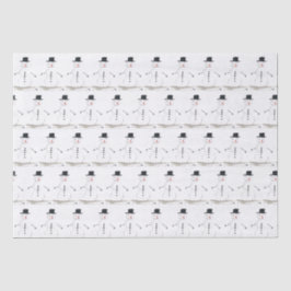 Papel De Seda Snowman Winter Holiday Xmas Gift Retro Vintage