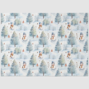 Papel De Seda Snowmen de Natal