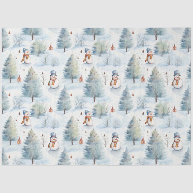 Papel De Seda Snowmen de Natal (Frente )