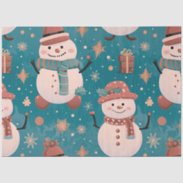 Papel De Seda Snowmen Snowflakes Oferece Cinzas Roxas Natal