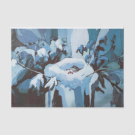 Papel De Seda Snowy Home, Ninho de Pássaro de inverno