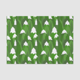 Papel De Seda Snowy Pine Forest