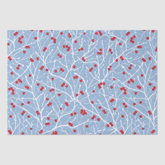 Papel De Seda Snowy Winterberry Natal (Frente )