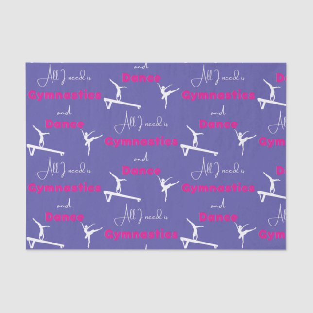 Papel De Seda Só preciso de ginástica e dança (Frente )