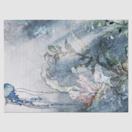 Papel De Seda Sob o Mar de Jellyfish Corals