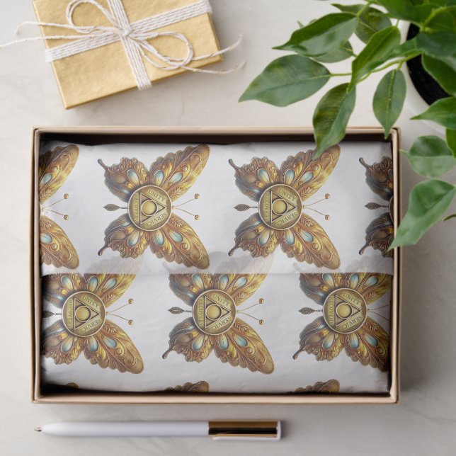 Papel De Seda Sober Símbolo Borboleta Unity Service Recovery (Presente)