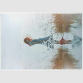 Papel De Seda Sobre a Fotografia Exposta, a Decoupágina Rapariga