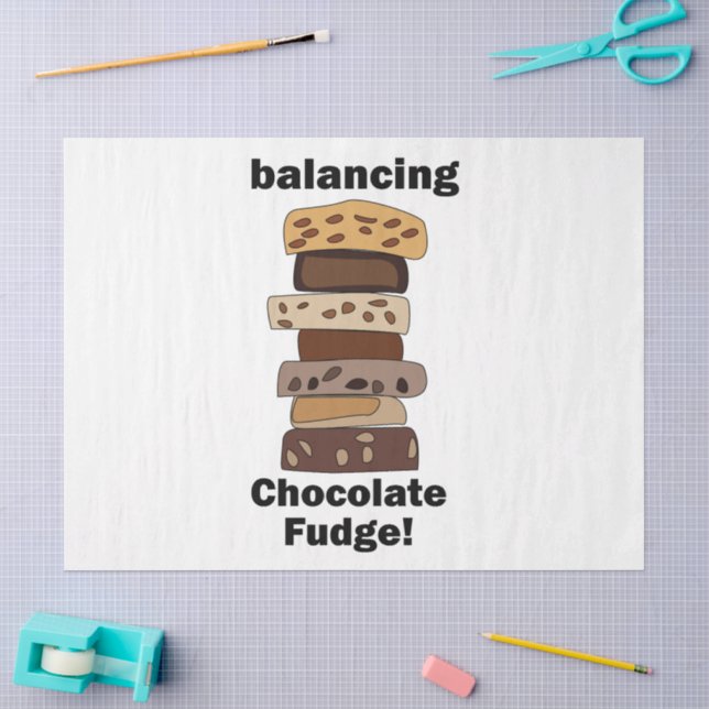 Papel De Seda Sobremesa de Chocolate Fudge Equilibrando Engraçad (Arte )