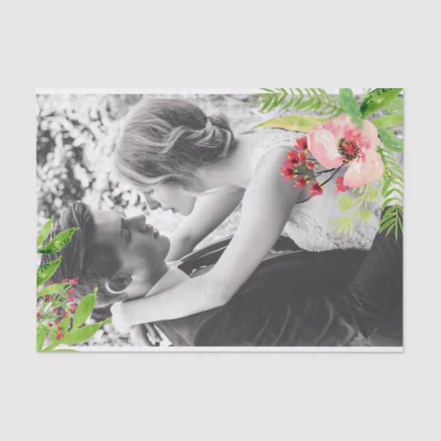 Papel De Seda Sobreposição da Flor do Hibiscus Rosa Adicionar Su (Frente )