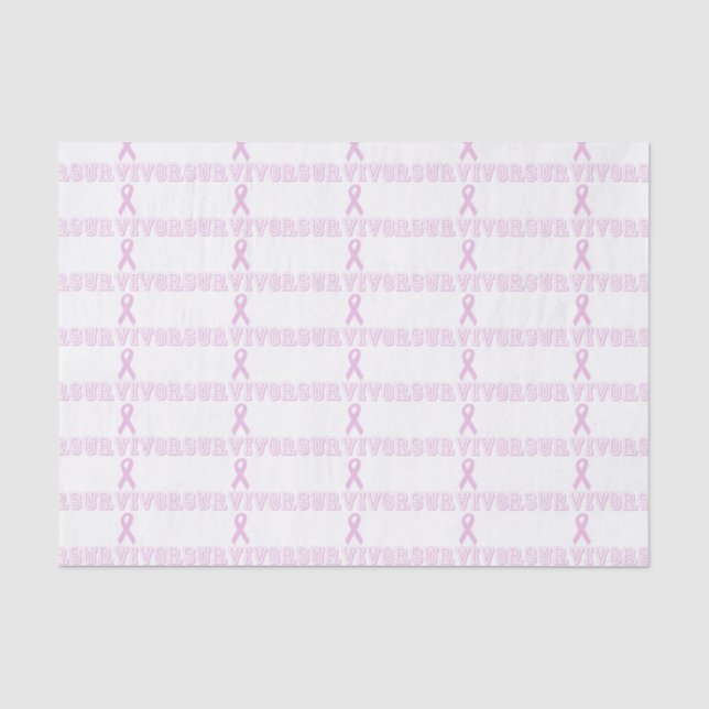 Papel De Seda Sobrevivente cor-de-rosa (Frente )