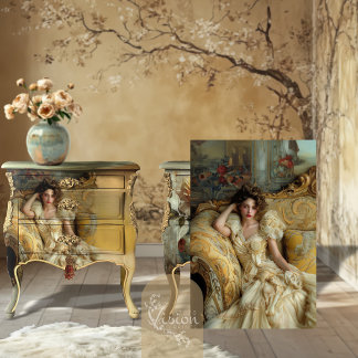 Papel De Seda Sofá Barroco Dourado Senhora Glam Vitoriana Vestid