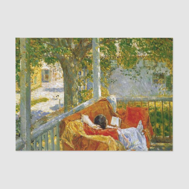 Papel De Seda Sofá no Porch, Cos Cob de Frederick Hassam (Frente )