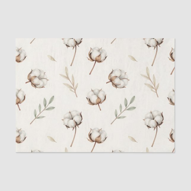 Papel De Seda Soft Cotton Blossom Botanical Pattern (Frente )