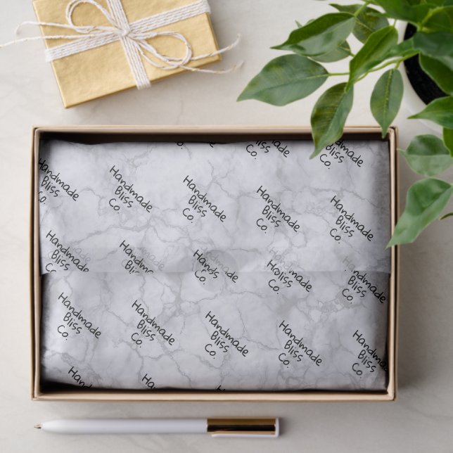 Papel De Seda Soft Grey Gray Marble (Presente)