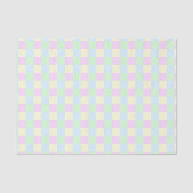 Papel De Seda Soft Pastel Squares Pattern (Frente )