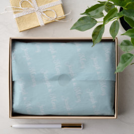Papel De Seda Soft Powder Blue & White Script Classic Wedding