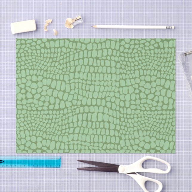 Papel De Seda Soft Sage Green Snake Skin Scales Decoupage (Arte )