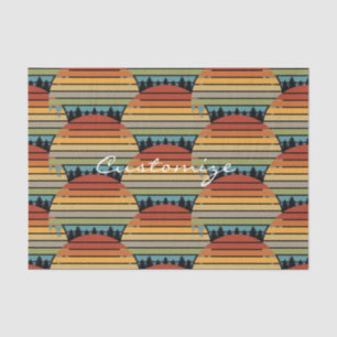 Papel De Seda Sol listrado multicolorido com árvores Thunder_Cov