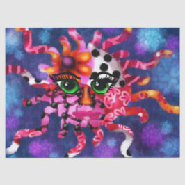 Papel De Seda Sol Whimy Face Zodiac Púrpura, Decoupage Rosa