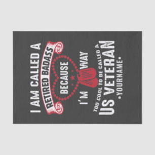 Papel De Seda Soldado Aposentado de Humor Veterano dos EUA