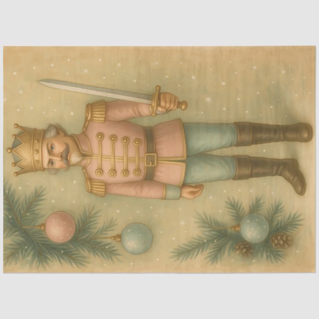 Papel De Seda Soldado Quebra-Nozes Pastel Natal Decoupage (Frente )