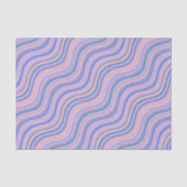 Papel De Seda Sombras das linhas onduladas azuis e laranja