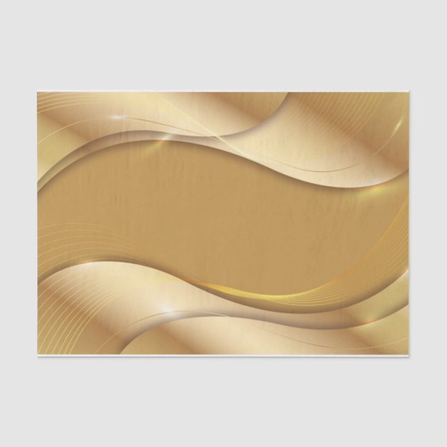 Papel De Seda Sombras e ondas do Ouro abstrato (Frente )