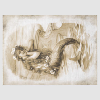 Papel De Seda Sonhando com a Mermaid Child #3, 18 lb 17 x 23