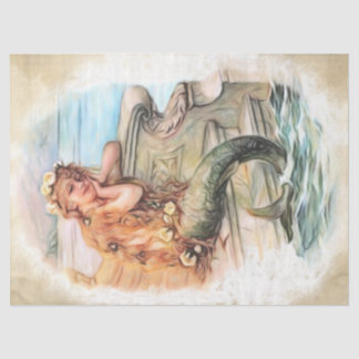 Papel De Seda Sonhando com a Mermaid Child #4, 18 lb 17 x 23