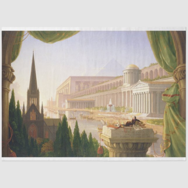 Papel De Seda Sonho de arquiteto (por Thomas Cole) (Frente )