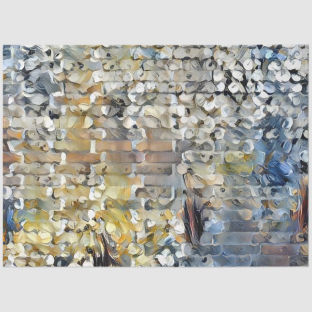 Papel De Seda Sonho de Arte em Parede de Pétalas Brancas (Frente )