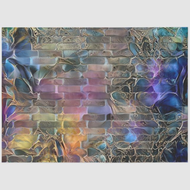 Papel De Seda Sonho de Arte em Parede Roxo Dourado (Frente )