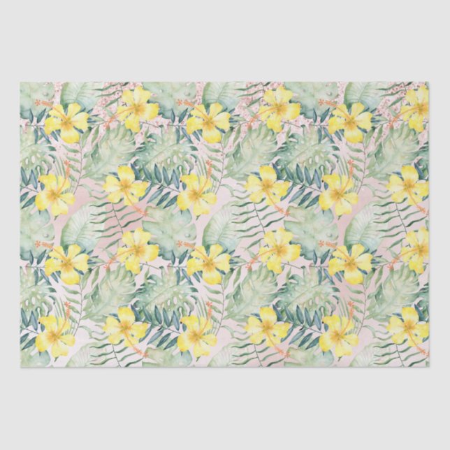 Papel De Seda Sonho De Largura De Ombre Rosa Tropical (Frente )