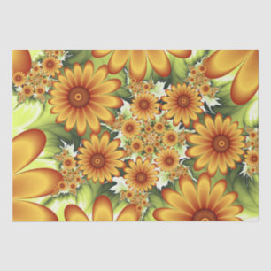 Papel De Seda Sonho floral, arte abstrata moderna do Fractal da
