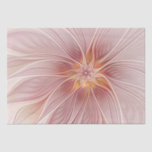 Papel De Seda Sonho Floral Rosa Suave Arte Fractal Abstrata Flor