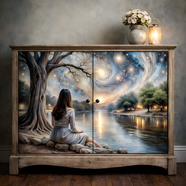 Papel De Seda Sonhos Celestiais Devaneio Estrelado Decoupage (Celestial Dreams Starlit Reverie Decoupage Tissue Paper)
