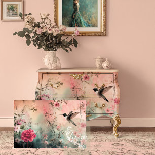 Papel De Seda Sonhos de Beija-flor, Floral Etéreo
