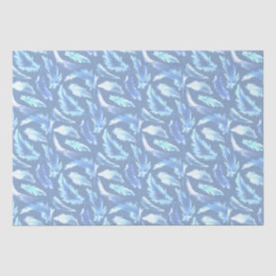Papel De Seda sonhos doces - penas de cor azul clara e aquosa: