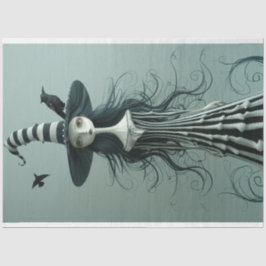 Papel De Seda Sorceress Skull Lady Decoupage