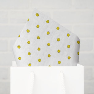 Papel De Seda Sorria Bolinhas Emojis Feliz Amarelo